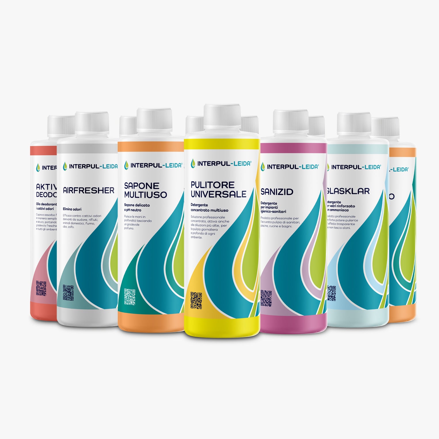 Set of household cleaning products